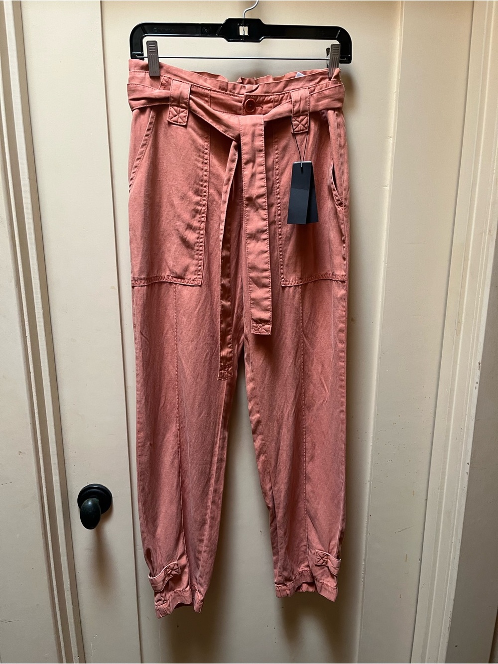 Banana Republic Dusty Rose Paperbag Waist Cropped Pants